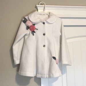Girls cream colored dress coat